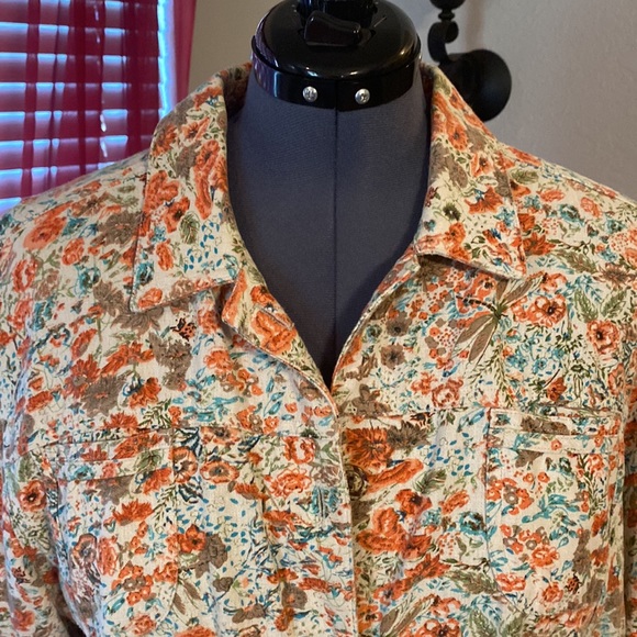 Coldwater Creek Floral linen & cotton jacket - Picture 5 of 5